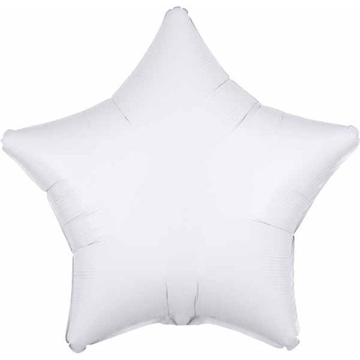 19-Inch Opaque White Star Foil Balloon