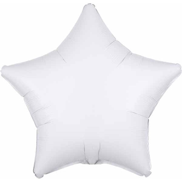 19-Inch Opaque White Star Foil Balloon