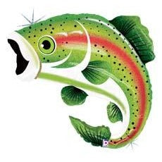 29-Inch Rainbow Trout Holographic Foil Balloon