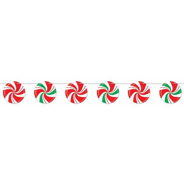 Peppermint Christmas Streamer, 7 Inches x 8 Feet