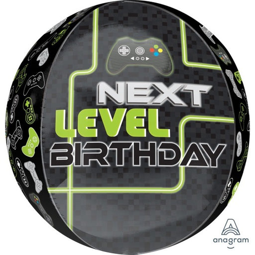 Level Up Game Birthday Orbz Foil Balloon