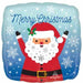 Snowy Christmas Santa 18-Inch Square Foil Balloon