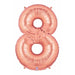 Megaloon Rose Gold Number 8 Balloon, 34 Inch