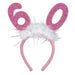 60th Birthday Glittered Bopper Headband with Marabou