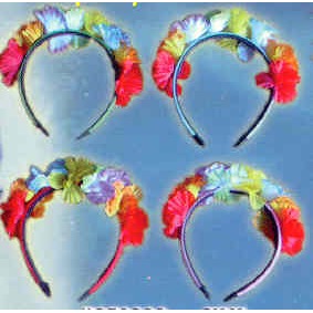 Tropical Flower Hairbands, 12 Count