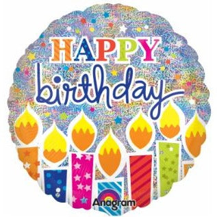 Shimmer Birthday Candles Jumbo Holographic Foil Balloon, 32 in
