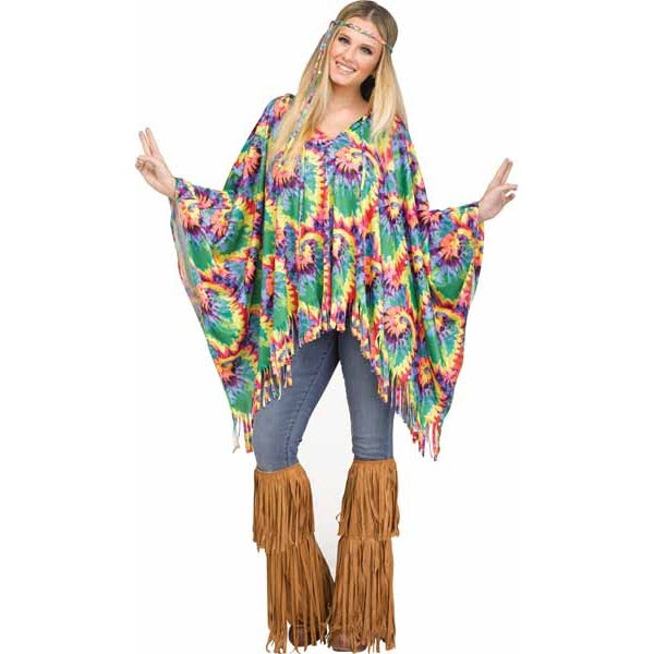 TIEDYE HIPPIE PONCHO O/S FITS 4-14