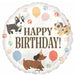 Pawsome Party Happy Birthday 18" Round Foil Balloon