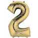 34-Inch White Gold Number 2 Balloon