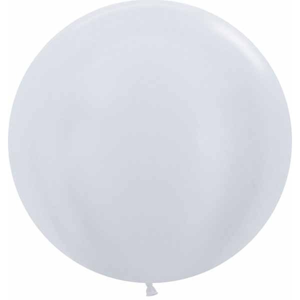 Sempertex Satin White 24-Inch Latex Balloons, 10 Pack
