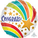 Congrats Shooting Star 18-Inch Round Foil Balloon