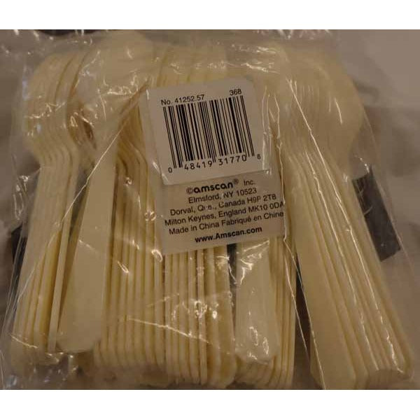 Vanilla Creme Plastic Spoons, 50 Count