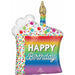 Rainbow Slice Happy Birthday 28-Inch Foil Balloon