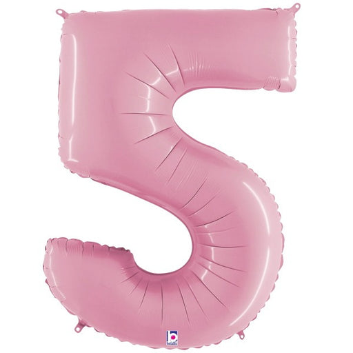 Megaloon Number 5 Pastel Pink Balloon
