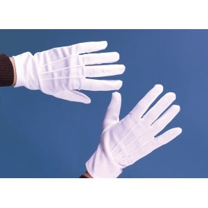 Deluxe White Parade Gloves with Snap Closure