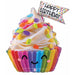 Cute Cupcake Happy Birthday Foil Balloon, 31 Inch