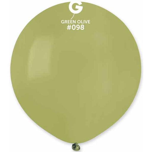Gemar 19-Inch Olive Green #098 Latex Balloons, 25 Pack