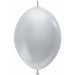 Sempertex Satin Silver 6-Inch Link-O-Loon Latex Balloons, 50 Pack