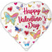 Happy Valentine's Day Butterflies 18" Foil Balloon