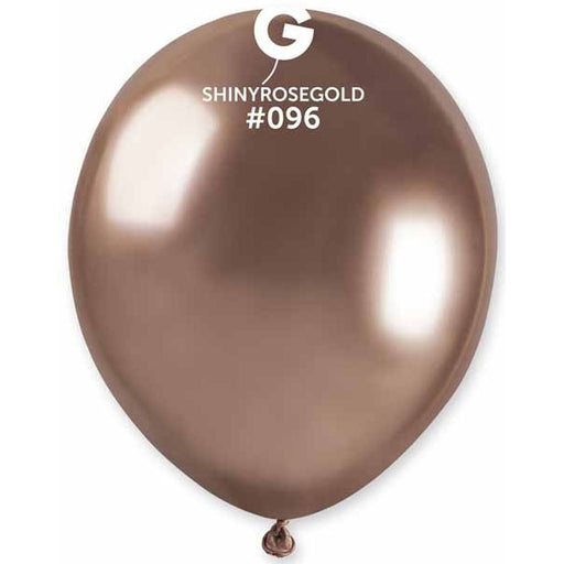 Gemar 5" Shiny Rose Gold Latex Balloons, 50 Count