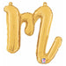 14" Gold Script Letter M Balloon