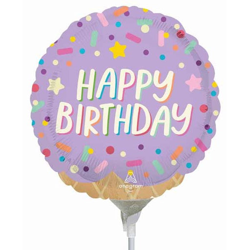 Ice Cream Happy Birthday 4-Inch Round Foil Balloon