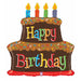 31-Inch Happy Birthday Chocolate Cake Foil Balloon