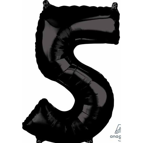 26-Inch Black Number 5 Balloon