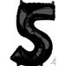26-Inch Black Number 5 Balloon