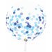 17-Inch Blue Confetti Balloons with Ribbon, 3-Pack