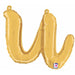 14" Gold Script Letter U Balloon