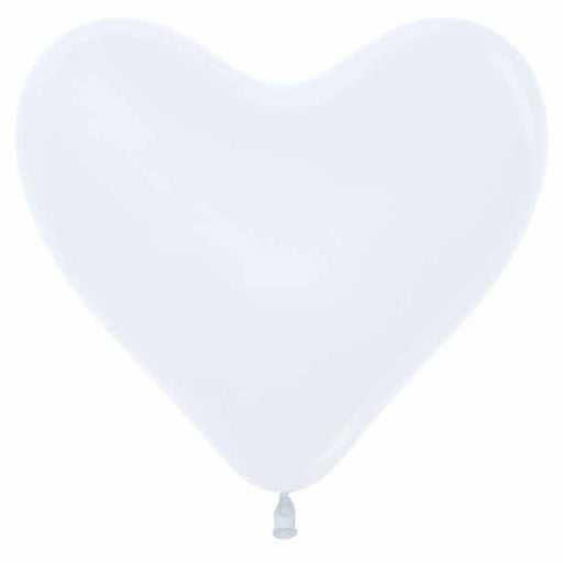 Sempertex White 6-Inch Heart Latex Balloons, 50 Count