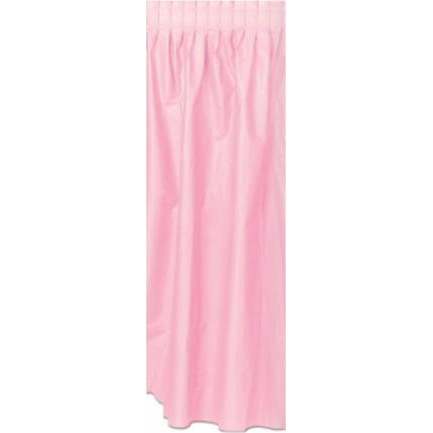 Pink Plastic Table Skirt, 29 Inches x 14 Feet