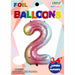 34-Inch Rainbow Number 2 Foil Balloon