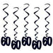 Black Number 60 Hanging Whirls, 5 Pack