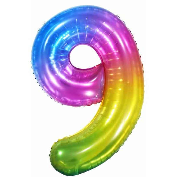 34-Inch Jelly Rainbow Number 9 Balloon