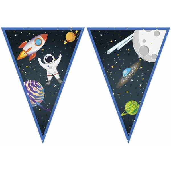 Rocket Space Paper Triangle Flag Banner