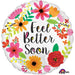 Feel Better Floral Wreath 18-Inch Foil Balloon