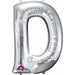 34-Inch Silver Letter D Foil Balloon