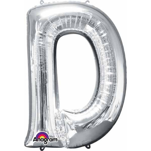 16 Inch Silver Letter D Foil Balloon