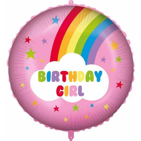 Rainbow Birthday Girl 18" Foil Balloon
