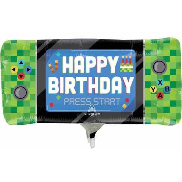 8-Bit Birthday Mini Shape Foil Balloon