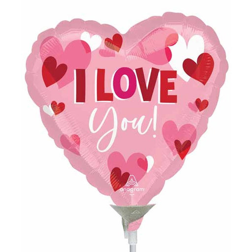 I Love You Playful Hearts 4-Inch Heart Foil Balloon