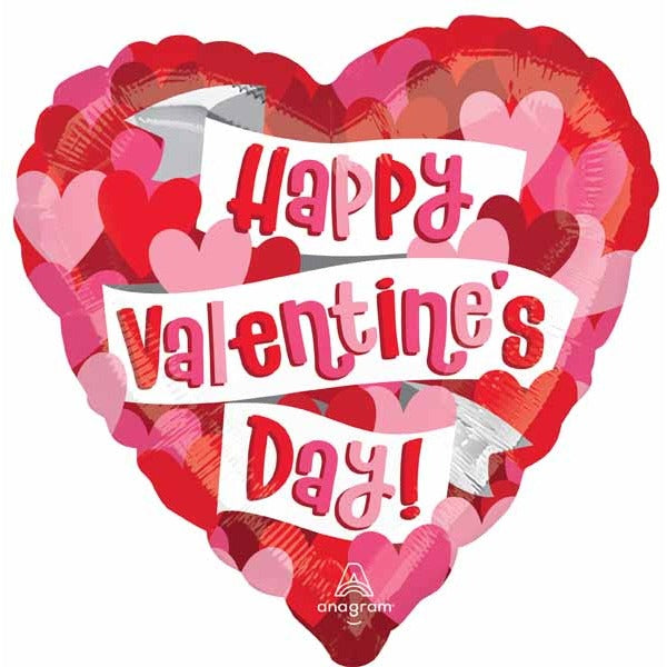 Playful Hearts Happy Valentine's Day 18" Heart Foil Balloon