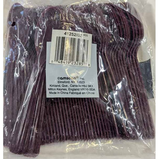 Eggplant Purple Plastic Spoons, 50 Count