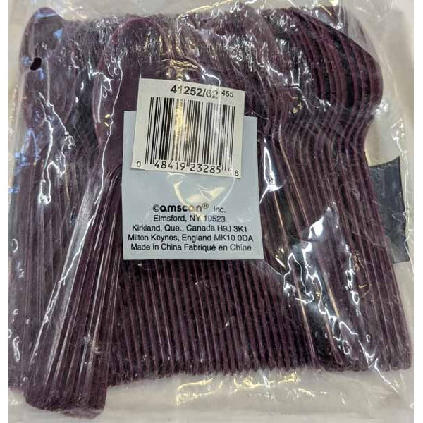 Eggplant Purple Plastic Spoons, 50 Count