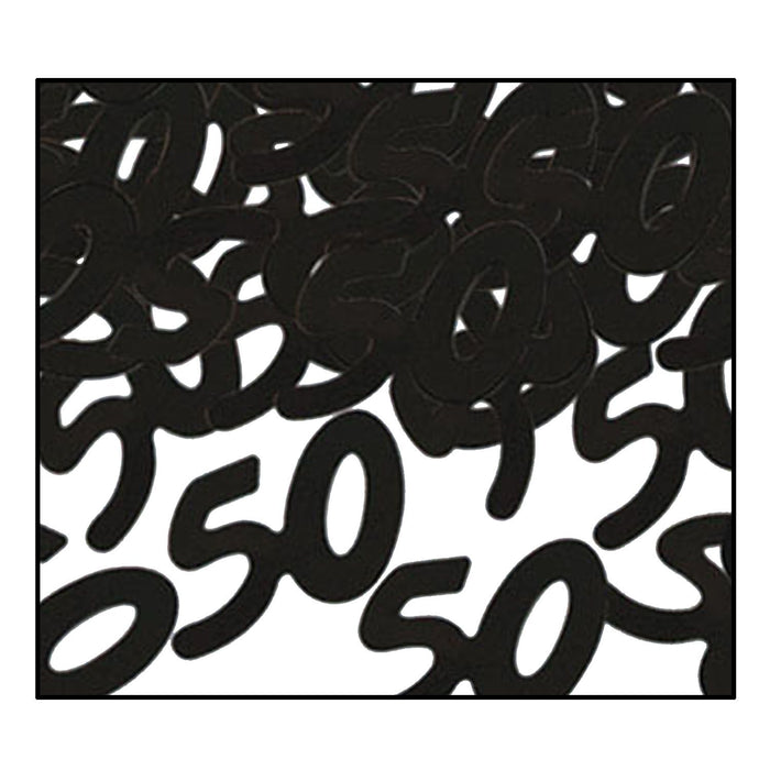 Elegant Milestone Fanci-Fetti Black "50" Silhouettes (3/Pk)
