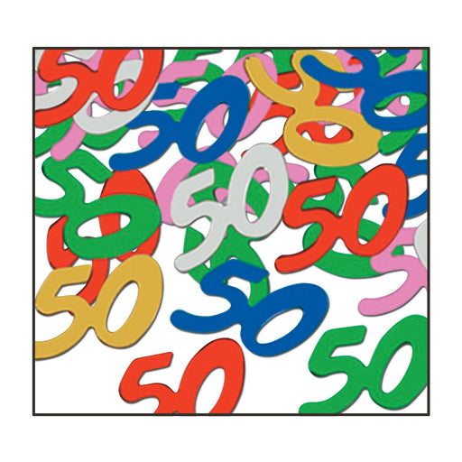 Vibrant Celebrations Fanci-Fetti Multi-Colored 50th Birthday Confetti (3/PK)