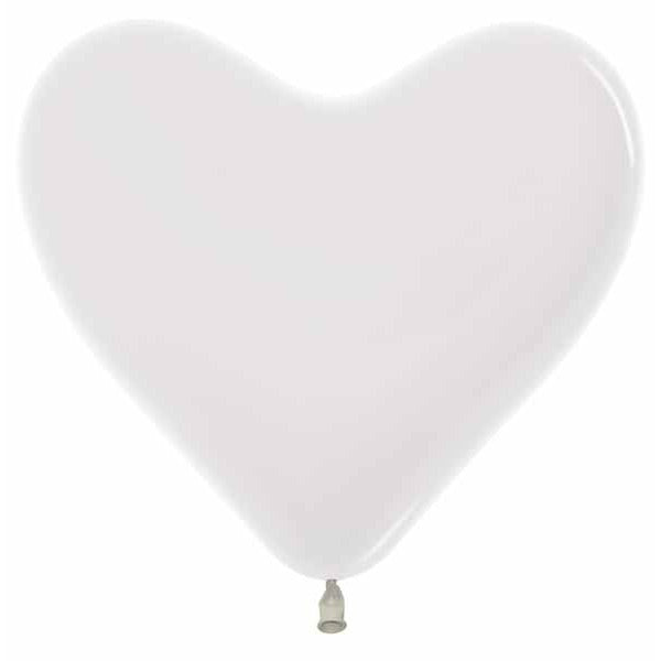 Sempertex Clear 12" Heart Latex Balloons, 50 Pack