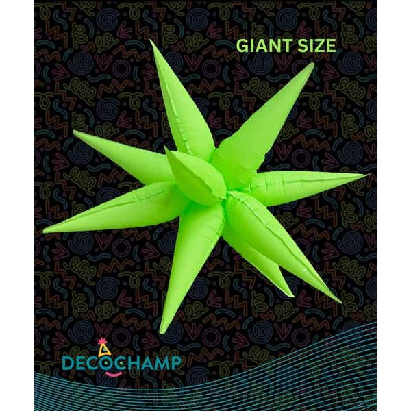 DecoChamp 60-Inch Neon Green Starburst Foil Balloon